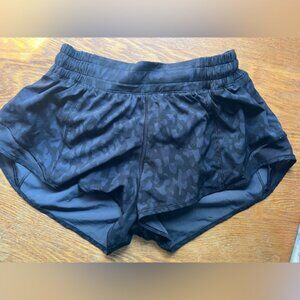 lululemon athletica Black cheetah Patterned Athletic Shorts